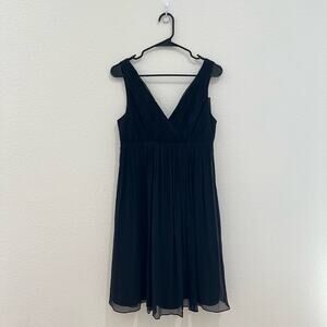 NWT J. Crew Weddings & Parties Black Silk V Neck Crepe Cocktail Dress Size 6